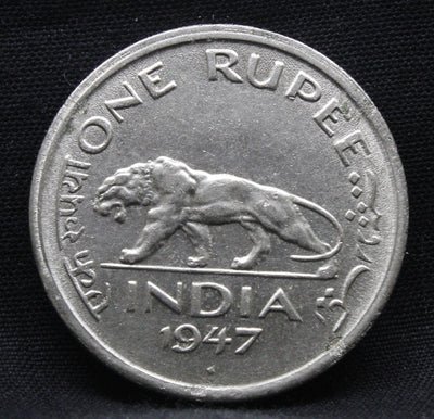 One Rupee 1947 George VI Nickel coins