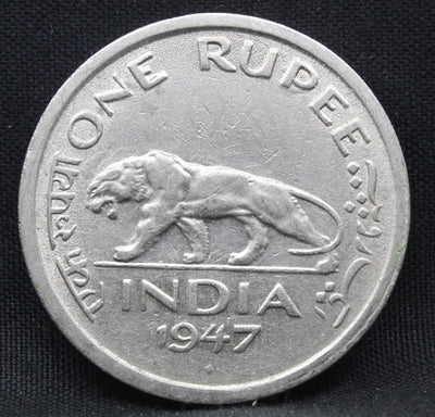 One Rupee 1947 George VI Nickel coins