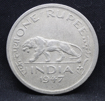 One Rupee 1947 George VI Nickel coins