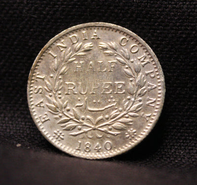 1/2 Rupee Victoria Queen Continuous Legend East India Company East India