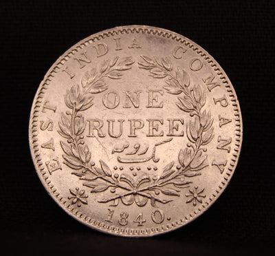 1 Rupee 1840 Victoria Queen Silver coins