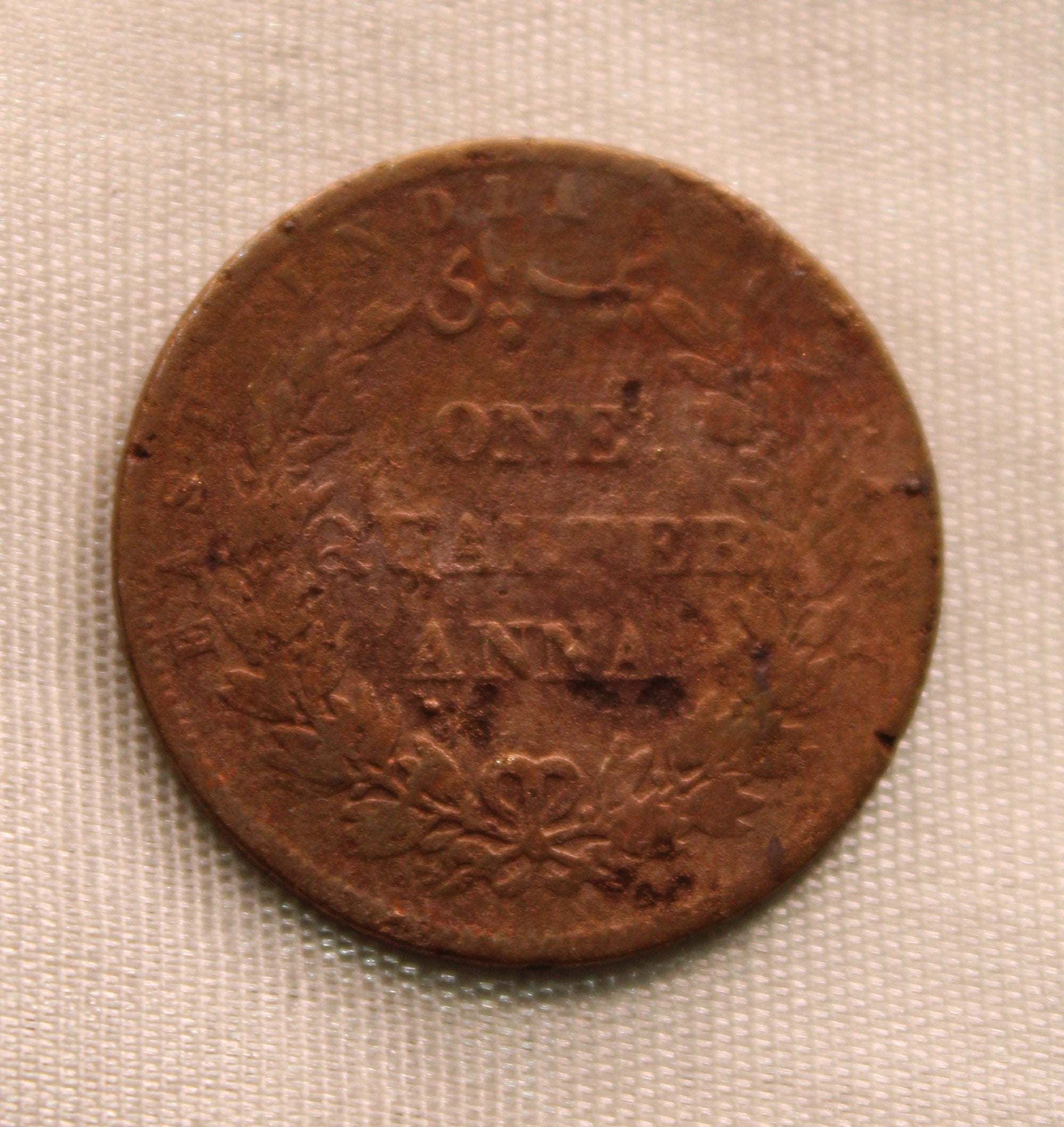 1\4 Anna  East Indian Company 1857 VF