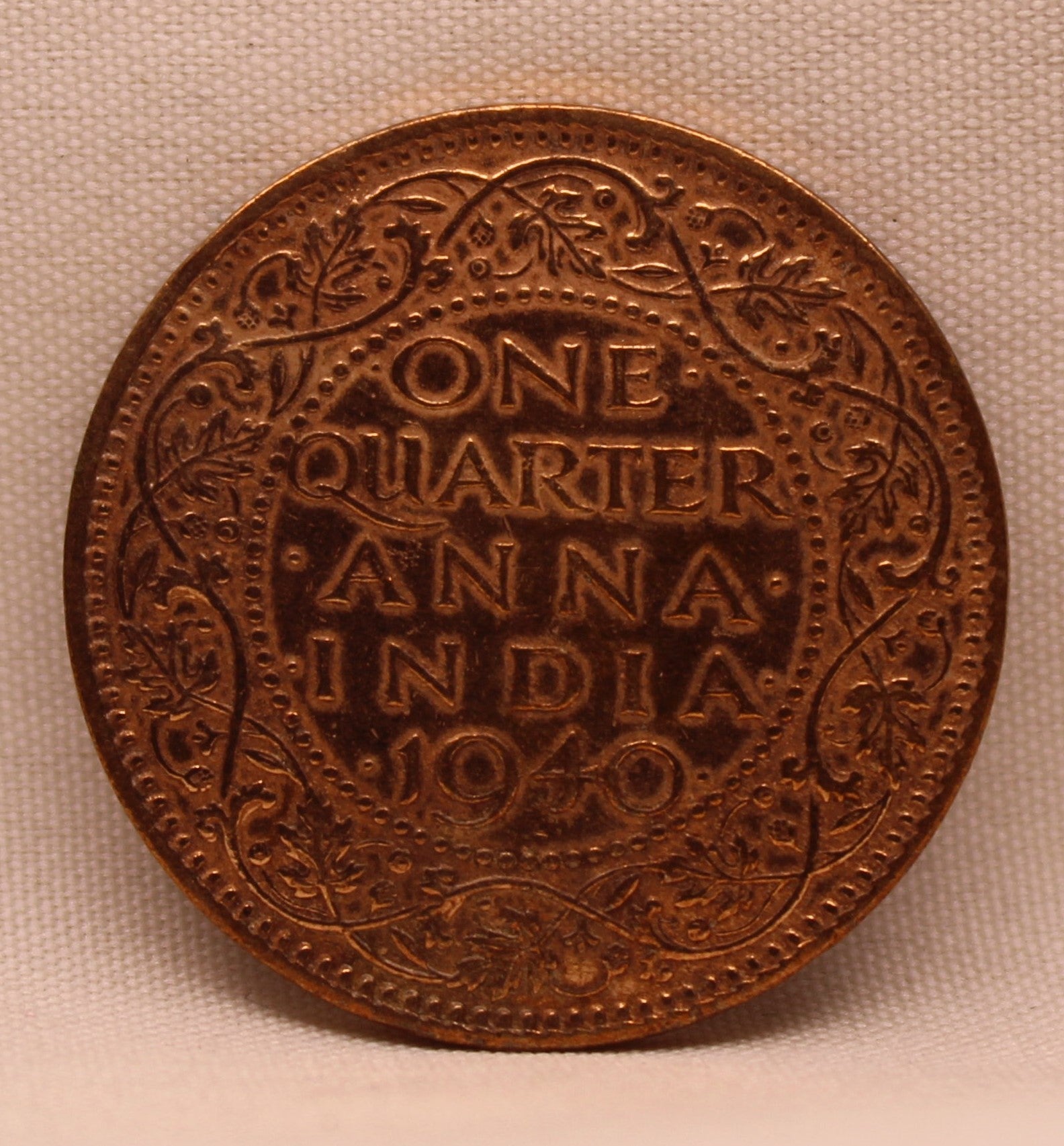 1\4 Anna King George VI 1940 Calcutta Mint