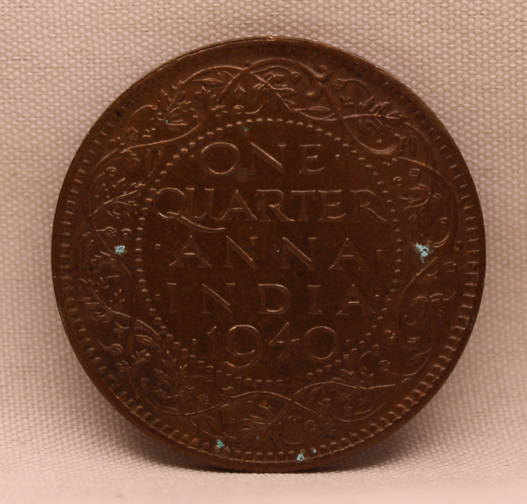 1\4 Anna King George VI 1940 Calcutta Mint