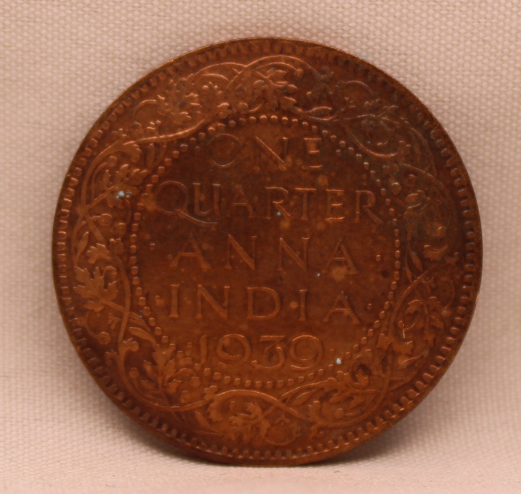 1\4 Anna King George VI 1939 Calcutta Mint