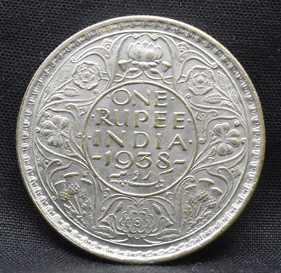 One Rupee 1938 George VI Silver coins