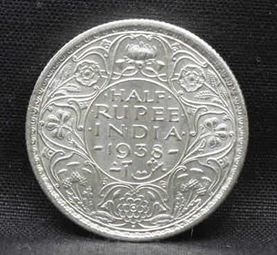 Half Rupee 1938 George VI Silver coins