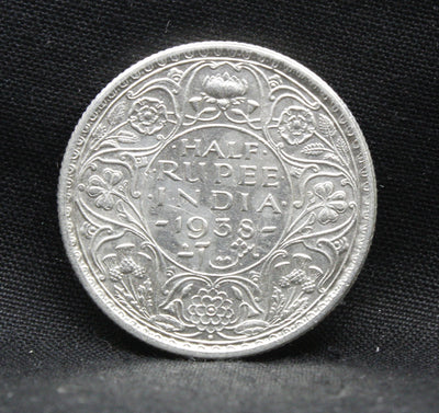 Half Rupee 1938 George VI Silver coins