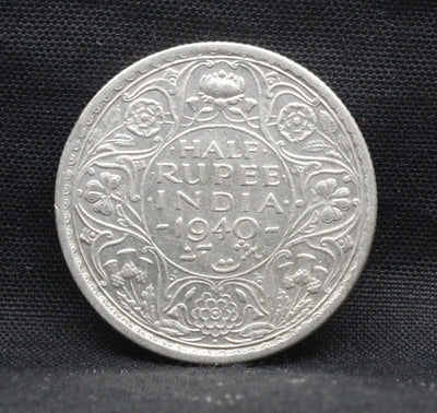 Half Rupee 1940 George VI Silver coins