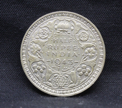 Half Rupee 1943 George VI Silver coins