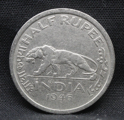 Half Rupee 1946 George VI Silver coins