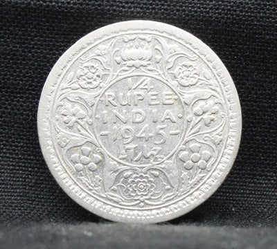 Quarter Rupee 1945 George VI Silver coins