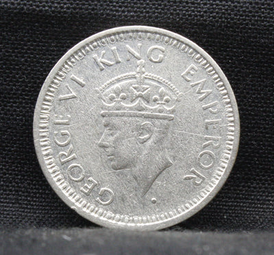 Quarter Rupee 1945 George VI Silver coins