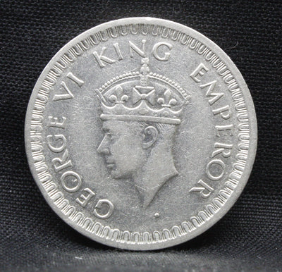 LARGE V 1945 Bombay Mint George VI 1\2 Rupee Silver coins