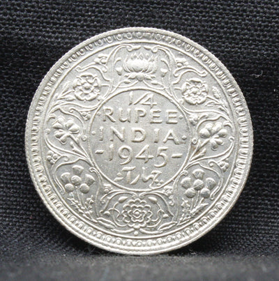 Quarter Rupee 1945 George VI Silver coins