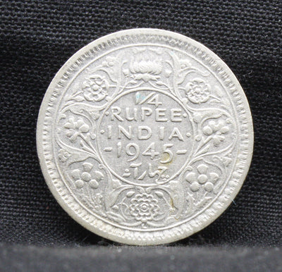 Quarter Rupee 1945 George VI Silver coins