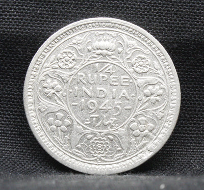 Quarter Rupee 1945 George VI Silver coins