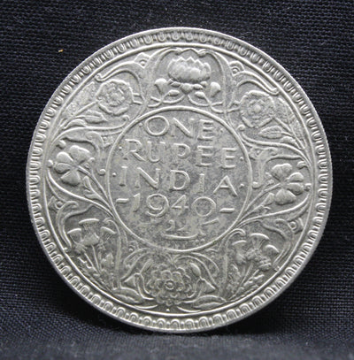 One Rupee 1940 George VI Silver coins