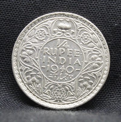 Quarter Rupee 1940 George VI Silver coins