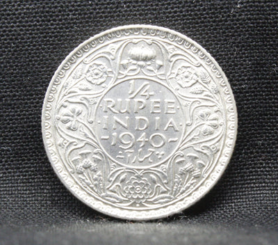 Quarter Rupee 1940 George VI Silver coins