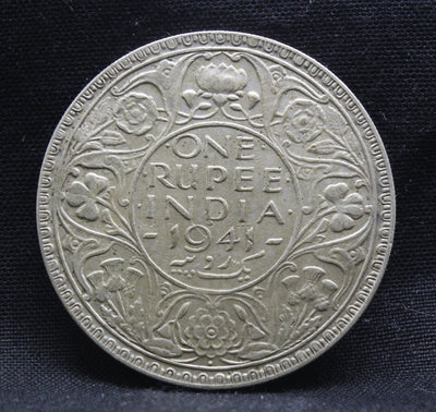 One Rupee 1941 George VI Silver coins