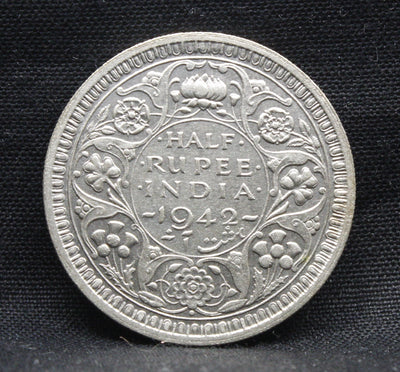 Half Rupee 1942 George VI Silver coins