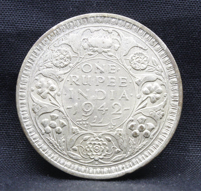 One Rupee 1942 George VI Silver coins